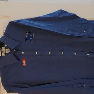 MTSU Long sleeve Dressy Button Up College Football Wear Sz Large Blue Raiders